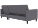 Schlafsofa >Palermo< in Grau, Leinenstoff-Optik - 213x82x154cm (BxHxT)