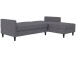 Schlafsofa >Palermo< in Grau, Leinenstoff-Optik - 213x82x154cm (BxHxT)