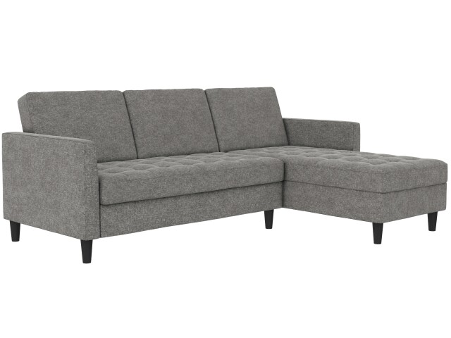 Schlafsofa >Palermo< in Anthrazit, Leinenstoff-Optik - 213x82x154cm (BxHxT)