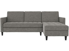 Schlafsofa >Palermo< in Anthrazit, Leinenstoff-Optik - 213x82x154cm (BxHxT)