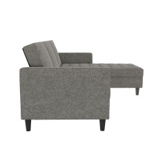 Schlafsofa >Palermo< in Anthrazit, Leinenstoff-Optik - 213x82x154cm (BxHxT)