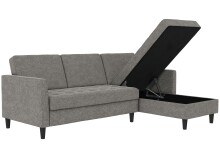 Schlafsofa >Palermo< in Anthrazit, Leinenstoff-Optik - 213x82x154cm (BxHxT)