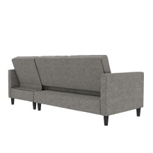 Schlafsofa >Palermo< in Anthrazit, Leinenstoff-Optik - 213x82x154cm (BxHxT)