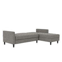 Schlafsofa >Palermo< in Anthrazit, Leinenstoff-Optik - 213x82x154cm (BxHxT)