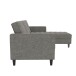 Schlafsofa >Palermo< in Anthrazit, Leinenstoff-Optik - 213x82x154cm (BxHxT)