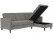 Schlafsofa >Palermo< in Anthrazit, Leinenstoff-Optik - 213x82x154cm (BxHxT)