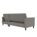 Schlafsofa >Palermo< in Anthrazit, Leinenstoff-Optik - 213x82x154cm (BxHxT)