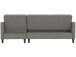 Schlafsofa >Palermo< in Anthrazit, Leinenstoff-Optik - 213x82x154cm (BxHxT)
