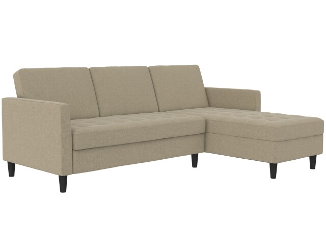 Schlafsofa >Palermo< in Cappuccino, Leinenstoff-Optik - 213x82x154cm (BxHxT)