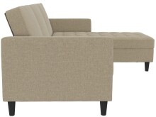 Schlafsofa >Palermo< in Cappuccino, Leinenstoff-Optik - 213x82x154cm (BxHxT)