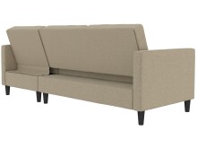 Schlafsofa >Palermo< in Cappuccino, Leinenstoff-Optik - 213x82x154cm (BxHxT)