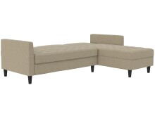 Schlafsofa >Palermo< in Cappuccino, Leinenstoff-Optik - 213x82x154cm (BxHxT)