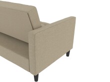 Schlafsofa >Palermo< in Cappuccino, Leinenstoff-Optik - 213x82x154cm (BxHxT)