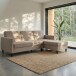 Schlafsofa >Palermo< in Cappuccino, Leinenstoff-Optik - 213x82x154cm (BxHxT)