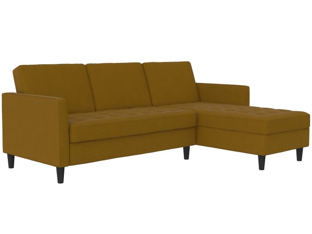 Schlafsofa >Palermo< in Curry, Leinenstoff-Optik - 213x82x154cm (BxHxT)
