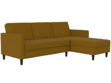 Schlafsofa >Palermo< in Curry, Leinenstoff-Optik -...