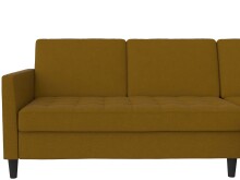 Schlafsofa >Palermo< in Curry, Leinenstoff-Optik - 213x82x154cm (BxHxT)