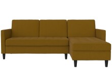 Schlafsofa >Palermo< in Curry, Leinenstoff-Optik - 213x82x154cm (BxHxT)