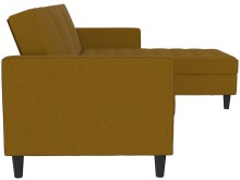 Schlafsofa >Palermo< in Curry, Leinenstoff-Optik - 213x82x154cm (BxHxT)