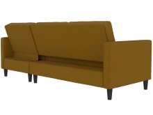 Schlafsofa >Palermo< in Curry, Leinenstoff-Optik - 213x82x154cm (BxHxT)