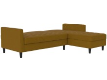 Schlafsofa >Palermo< in Curry, Leinenstoff-Optik - 213x82x154cm (BxHxT)