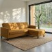 Schlafsofa >Palermo< in Curry, Leinenstoff-Optik - 213x82x154cm (BxHxT)