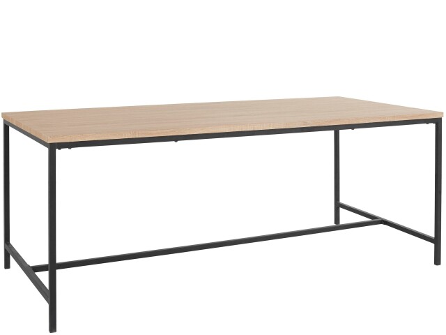 Esstisch >Kiel< in Eiche Dekor natur, MDF/Metall - 200x76x100cm (BxHxT)