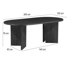 Esstisch >Wien< in Wallnuss Dekor braun, MDF - 200x76x100cm (BxHxT)