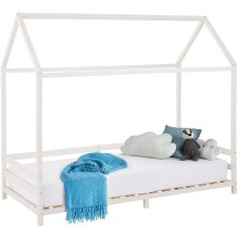 Hausbett >Edinburg< in Weiß, Kiefer - 98x176x208cm (BxHxT)