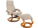Relaxsessel >Porto< inkl. Hocker, Creme, Mikrofaser/Holz - 67x103x85cm (BxHxT)