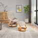 Relaxsessel >Porto< inkl. Hocker, Creme, Mikrofaser/Holz - 67x103x85cm (BxHxT)