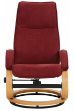 Relaxsessel >Porto< inkl. Hocker, Rot, Mikrofaser/Holz - 67x103x85cm (BxHxT)