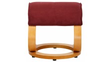 Relaxsessel >Porto< inkl. Hocker, Rot, Mikrofaser/Holz - 67x103x85cm (BxHxT)