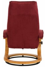 Relaxsessel >Porto< inkl. Hocker, Rot, Mikrofaser/Holz - 67x103x85cm (BxHxT)