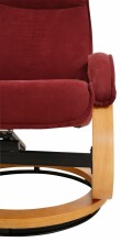 Relaxsessel >Porto< inkl. Hocker, Rot, Mikrofaser/Holz - 67x103x85cm (BxHxT)
