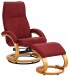 Relaxsessel >Porto< inkl. Hocker, Rot, Mikrofaser/Holz - 67x103x85cm (BxHxT)