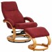 Relaxsessel >Porto< inkl. Hocker, Rot, Mikrofaser/Holz - 67x103x85cm (BxHxT)