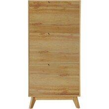 Schuhschrank >Essen< mit 3 Klappen in Eichenoptik - 60x125x24cm (BxHxT)