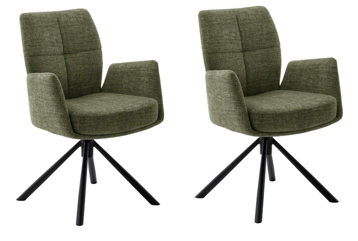 Armlehnstuhl >Morella< (2er-Set) drehbar, in olive - 60x87x61 (BxHxT)