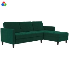 Schlafsofa >Palermo< in Dunkelgrün, Samt -...