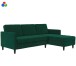Schlafsofa >Palermo< in Dunkelgrün, Samt - 213x82x154cm (BxHxT)