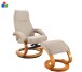 Relaxsessel >Porto< inkl. Hocker, Creme, Mikrofaser/Holz - 67x103x85cm (BxHxT)