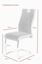 Freischwinger >ALINA S< (2er-Set) mit Griff, in Anthrazit - 43x98x59 (BxHxT)