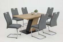 Freischwinger >ALINA S< (4er-Set) mit Griff in Grau - 43x98x59 (BxHxT)