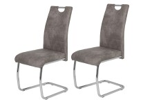 Freischwinger >FLORA II S< (2er-Set) mit Griff in Vintage Grau - 43x98x59 (BxHxT)
