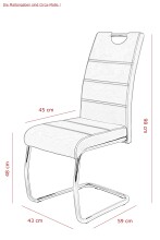 Freischwinger >FLORA II S< (4er-Set) mit Griff in Vintage Anthrazit - 43x98x59 (BxHxT)