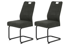 Freischwinger >KERSTIN S< (2er-Set) Federkorb, Griff, Vintage Anthrazit - 49x100x61 (BxHxT)