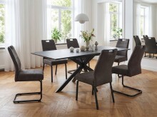 Freischwinger >KERSTIN S< (2er-Set) Federkorb, Griff, Vintage Anthrazit - 49x100x61 (BxHxT)