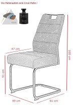Freischwinger >KERSTIN S< (2er-Set) Federkorb, Griff, Vintage Anthrazit - 49x100x61 (BxHxT)