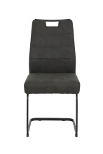 Freischwinger >KERSTIN S< (4er-Set) Federkorb, Griff, Vintage Anthrazit - 49x100x61 (BxHxT)